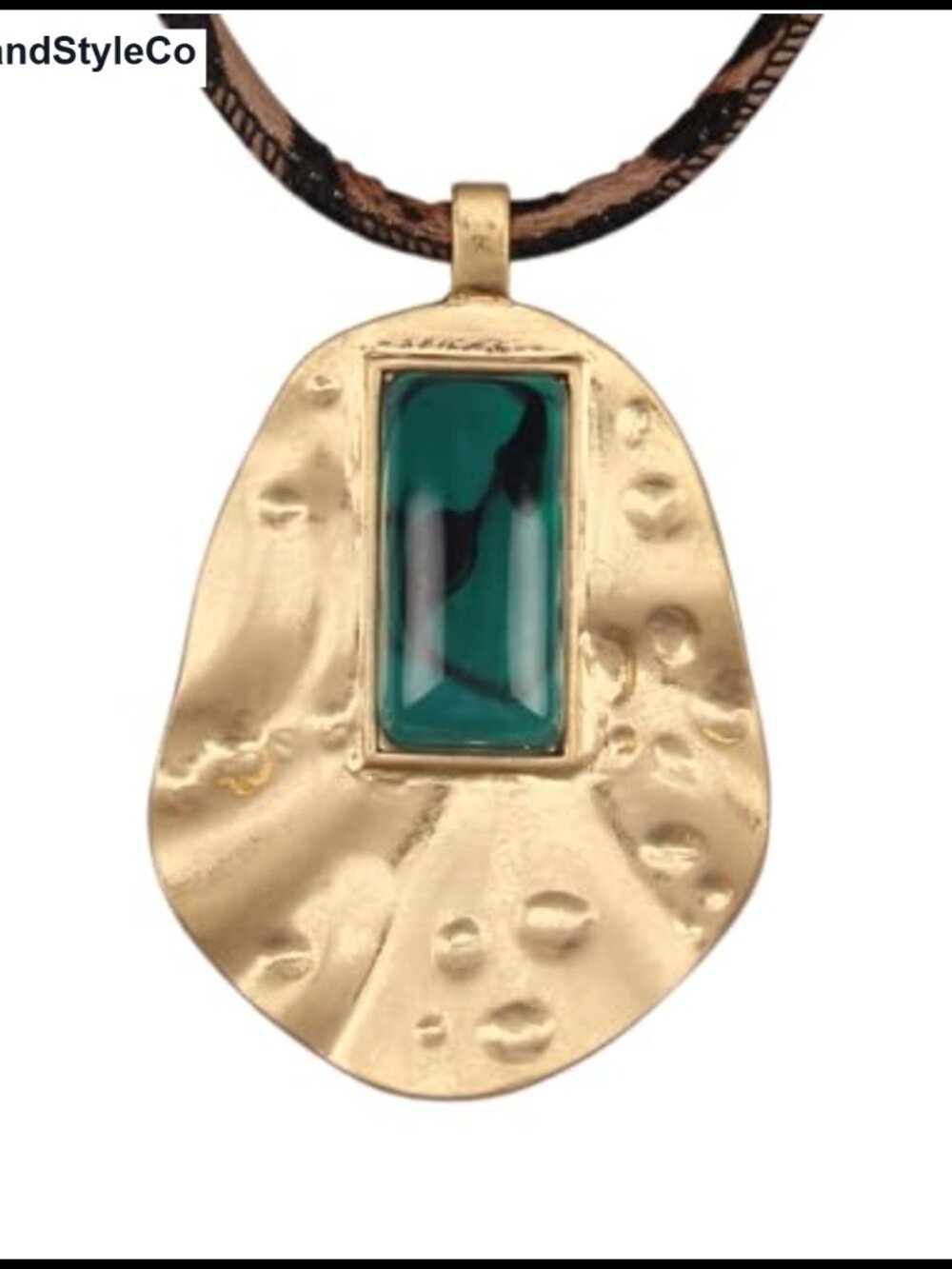 Boho Chunky Statement Pendant Necklace Faux Leather Waxed Cord Choker